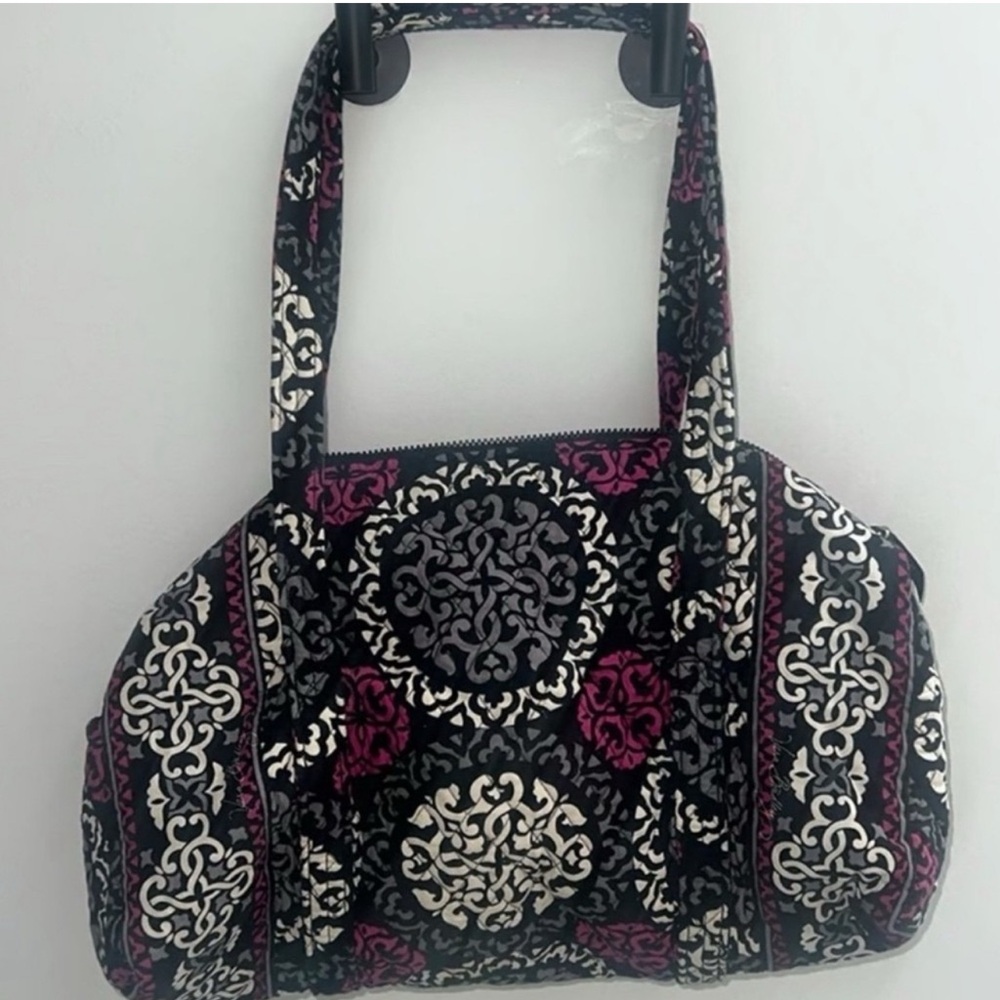 Vera Bradley Black and Pink Patterned Shoulder Bag